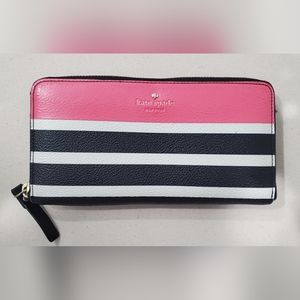 Kate Spade Large Leather Continental Zip Around Wallet with Dust Bag